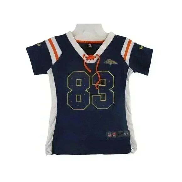 NFL Denver Broncos Eli Manning Women's Navy & Orange Jersey - Picture 1 of 9